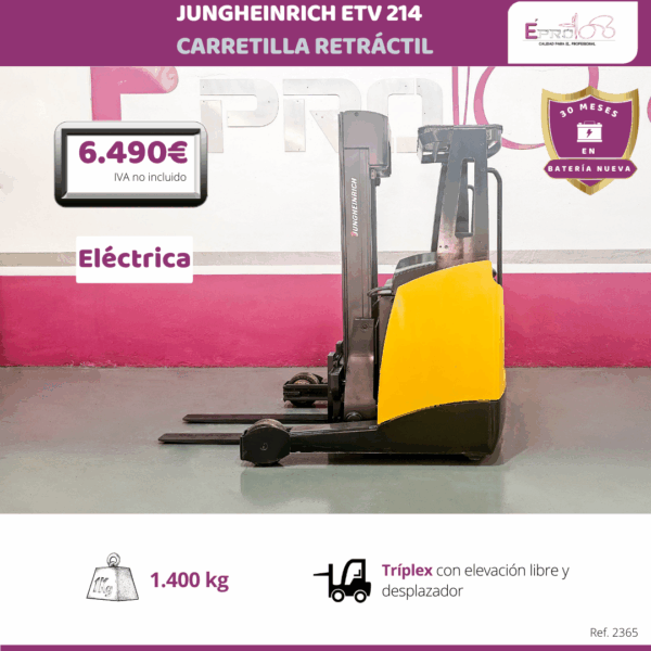 CARRETILLA RETRACTIL JUNGHEINRICH 1400 KILOS