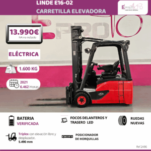 CARRETILLA ELEVADORA ELECTRICA LINDE