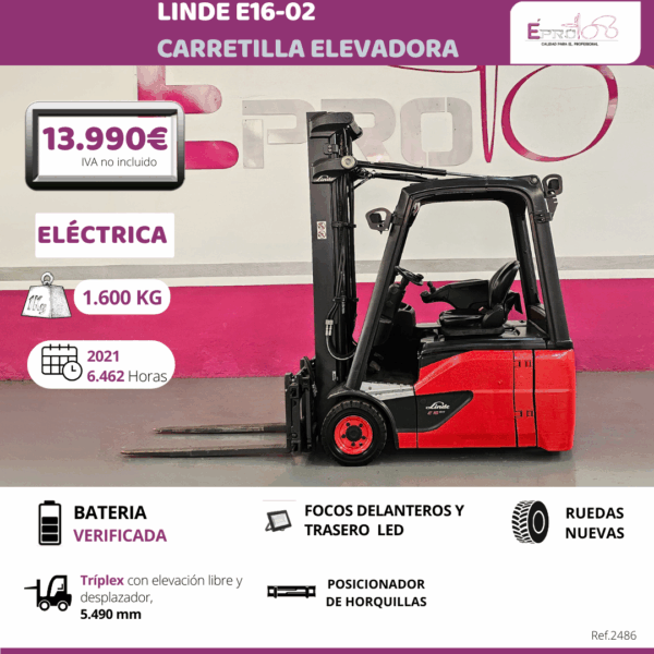 CARRETILLA ELEVADORA ELECTRICA LINDE