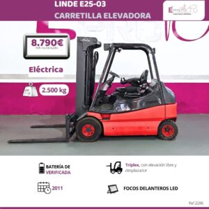 CARRETILLA ELEVADORA LINDE 2500 KILOS