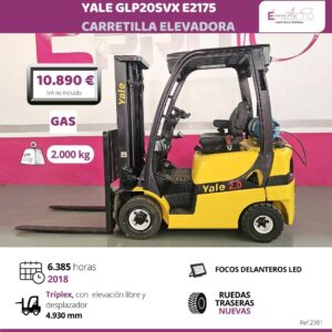 CARRETILLA ELEVADORA GAS 2000 KILOS