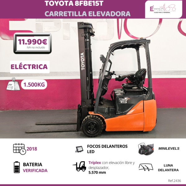 CARRETILLA ELEVADORA TOYOTA 1500 KILOS