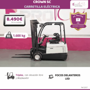 CARRETILLA ELEVADORA CROWN 1600 KILOS