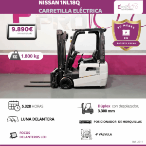 CARRETILLA ELEVADORA NISSAN 1800 KILOS