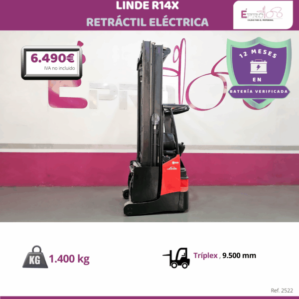 RETRACTIL ELECTRICA LINDE 1400 KG
