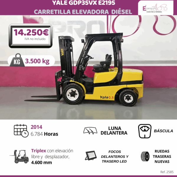 CARRETILLA ELEVADORA YALE 3500 KILOS