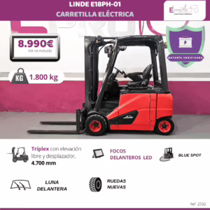 CARRETILLA ELEVADORA ELECTRICA LINDE E18PH-01