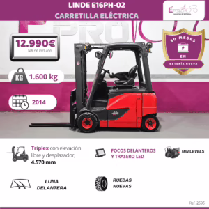 CARRETILLA ELEVADORA ELECTRICA LINDE E16PH-02