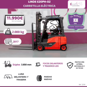 CARRETILLA ELEVADORA ELECTRICA LINDE E20PH-02