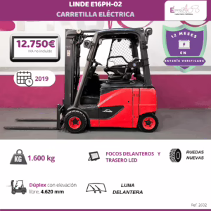 CARRETILLA ELEVADORA ELECTRICA LINDE E16PH-02