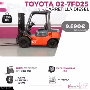 CARRETILLA ELEVADORA TOYOTA 02-7FD25