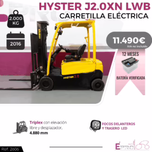 CARRETILLA ELEVADORA HYSTER J2.0XN LWB