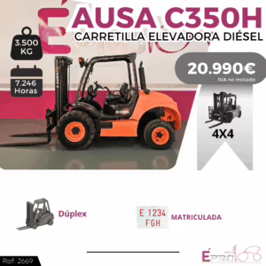 CARRETILLA ELEVADORA AUSA DIESEL AUSA MATRICULADA 4X4 C350H