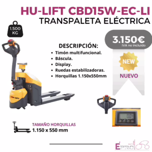 TRANSPALETA HU-LIFT CBD15W-EC-LI NUEVA